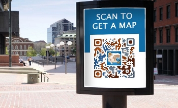 QR codes are used on printed adverts.